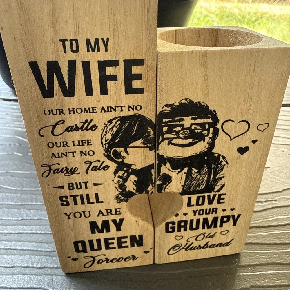 Wooden Votive Candle Holders Gift for Husband & Wife Anniversary.